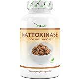 Vit4ever Nattokinase - 180 Kapseln mit je 100 mg (20.000 FU pro g = 2000 FU pro Kapsel) - 6 Monatsvorrat - Laborgeprüft - Hochdosiert - Vegan - Aus GMO-freien Soja