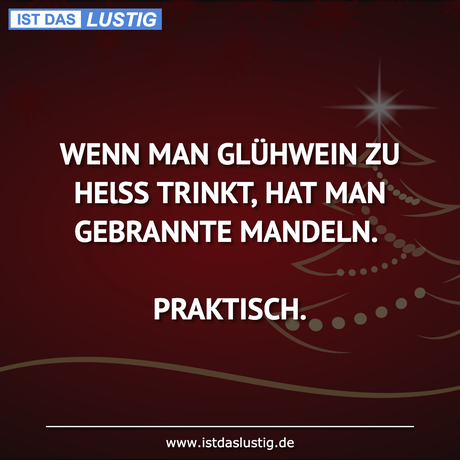 Lustiger BilderSpruch - WENN MAN GLÜHWEIN ZU HElSS TRINKT, HAT MAN...