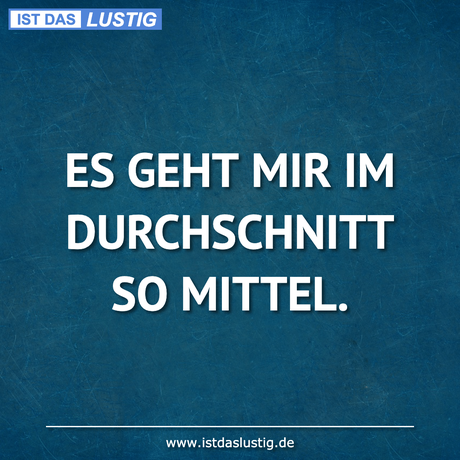 Lustiger BilderSpruch - ES GEHT MIR IM DURCHSCHNITT SO MITTEL.