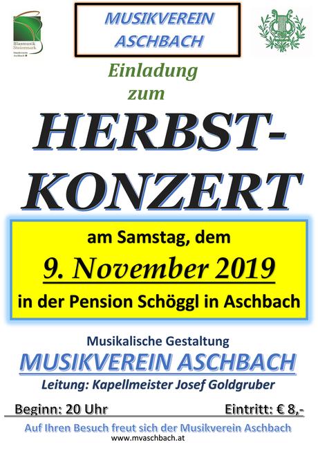 Termintipp: Herbstkonzert des MV-Aschbach 2019