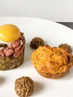 Trüffeltraum: Kürbissouffle mit Pilz-Tartar