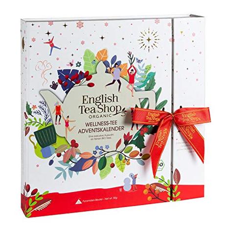 English Tea Shop - Wellness Tee Adventskalender, 25 hochwertige BIO-Tees in Pyramiden-Teebeuteln