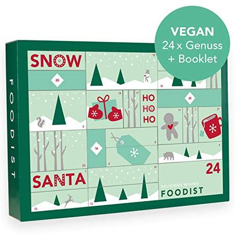 Foodist Veganer Adventskalender 2019 mit 24 gesunden Snacks, Schokoladen Leckereien von kleinen Manufakturen- exklusive Geschenkidee Weihnachten mit Rezepten und DIY Tipps im Booklet (Vegan 2019)