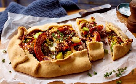 Kürbis-Lauch-Hack-Crostata