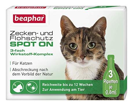 Zecken- und Flohschutz Spot On für Katzen, 3 x 0,8 ml