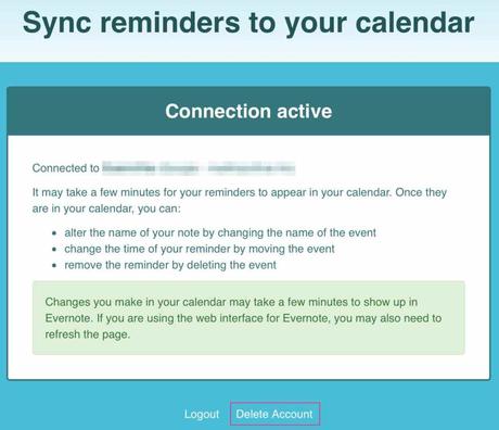 Evernote.cronofy.com-Sync-wieder-beenden