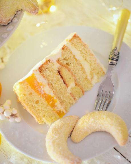 Vanillekipferl Torte - Adventstraum in weiß