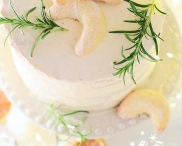 Vanillekipferl Torte - Adventstraum in weiß