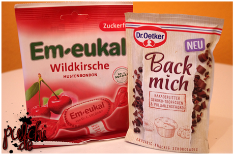 Em-eukal Wildkirsche || Dr. Oetker Back mich Kakaosplitter, Schoko