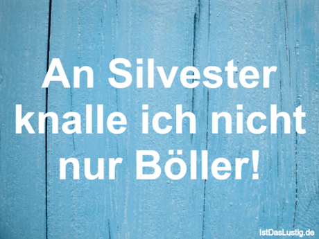 Lustiger BilderSpruch - An Silvester knalle ich nicht nur Böller!