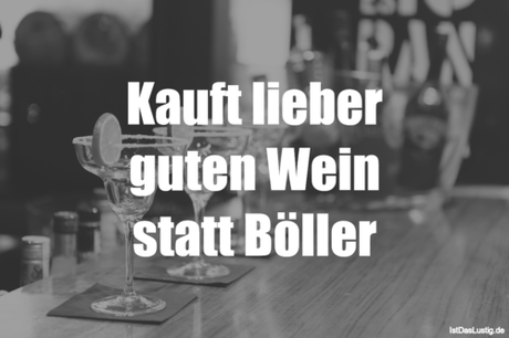 Lustiger BilderSpruch - Kauft lieber guten Wein statt Böller