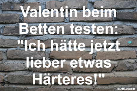Valentin beim Betten testen: 
