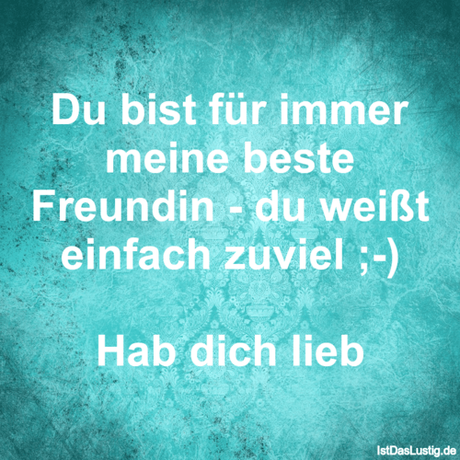 Du bist für immer meine beste Freundin du...