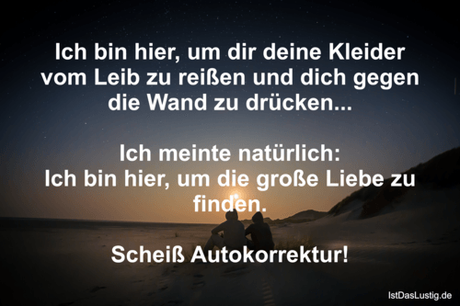 Lustiger BilderSpruch - Ich bin hier, um dir deine Kleider vom Leib zu...