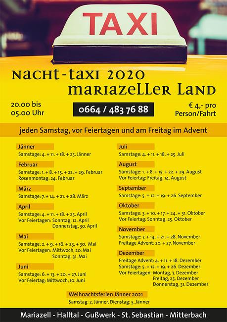 Nacht-Taxi 2020 im Mariazellerland