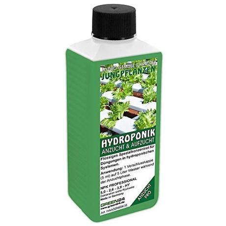 Hydro-Anzucht Nährlösung NPK Voll-Dünger für Kräuter & Gemüse, Jungpflanzen in Hydrokultur und Hydroponik Systemen