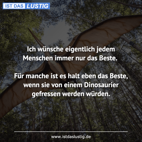 Lustiger BilderSpruch - Ich wünsche eigentlich jedem Menschen immer nur...