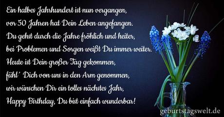 Nette geburtstagswunsche zum 50