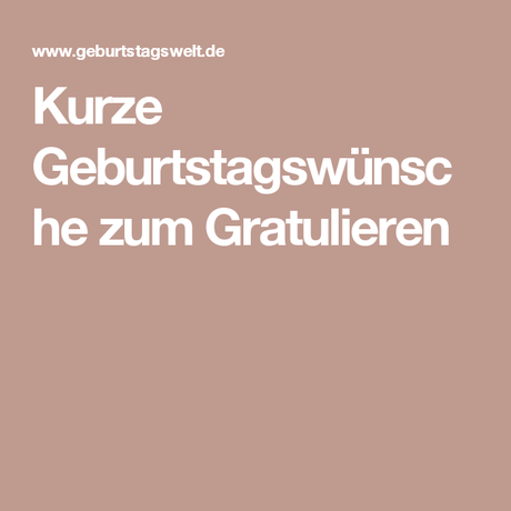 Geburtstagswunsche kurz