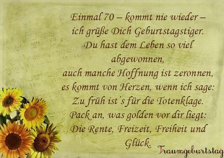 Kurze geburtstagswunsche 70