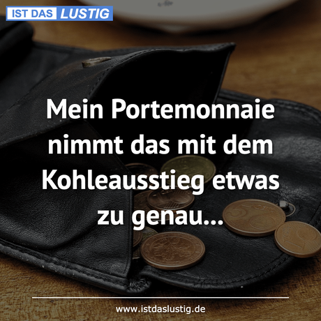 Lustiger BilderSpruch - Mein Portemonnaie nimmt das mit dem...