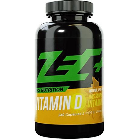 ZEC+ Vitamin D3-240 Vitamin Kapseln je 1000 IE Vitamin D3, hochdosiertes Vitamin D zur Erhaltung normaler Knochen und Zähne, sowie Erhalt der Muskelfunktion und des Immunsystems, Made in Germany