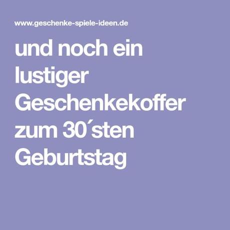 Lustiges zum 30 geburtstag spiele