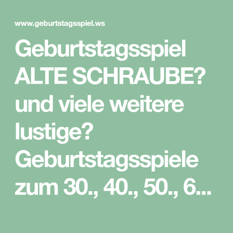 Lustiges zum 30 geburtstag spiele