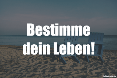 Lustiger BilderSpruch - Bestimme dein Leben!
