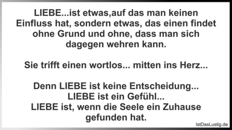 Lustiger BilderSpruch - LIEBE...ist etwas,auf das man keinen Einfluss...