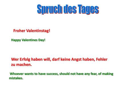 Spruch des tages valentinstag