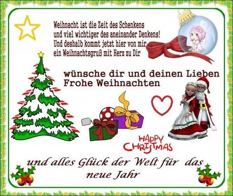 Ich wunsche dir frohe weihnachten und ein