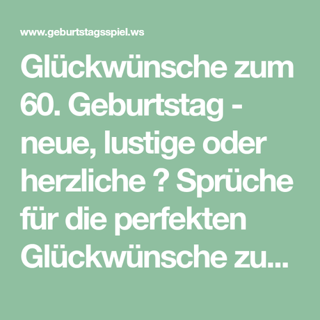 Spruch zum geburtstag lustig 60