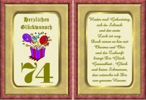 Spruche zum 74 geburtstag einer frau