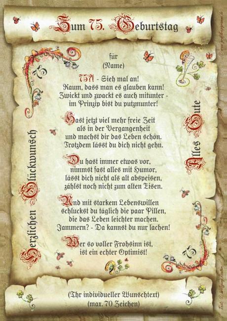 Geburtstagbpruche zum 75 mann