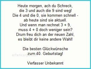 Gluckwunsche zum 40 geburtstag fur frauen