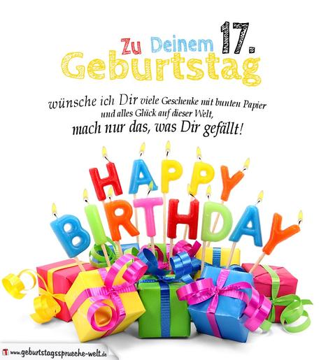 Geburtstagswunsche 17 geburtstag lustig