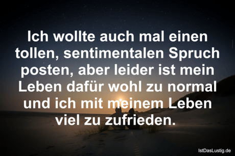 Lustiger BilderSpruch - Ich wollte auch mal einen tollen, sentimentalen...