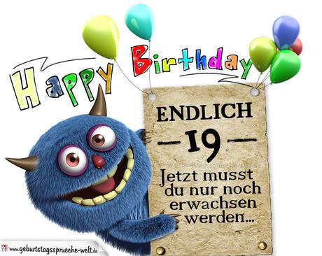 Geburtstagswunsche zum 19 geburtstag lustig
