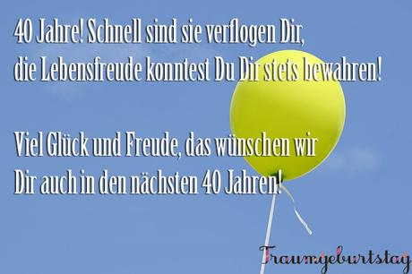 Gluckwunsche zum 40 igsten geburtstag