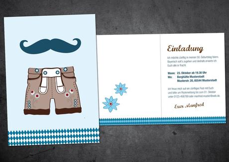 Einladungskarten geburtstag bayrisch
