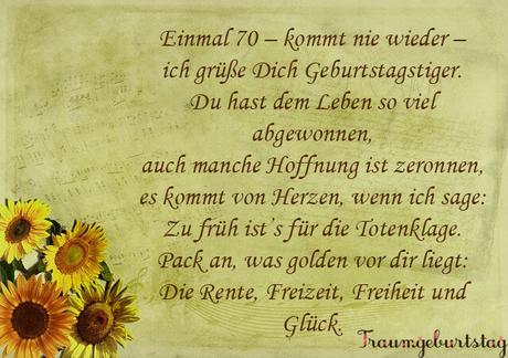 Gluckwunsche zum 70 geburtstag bekannte