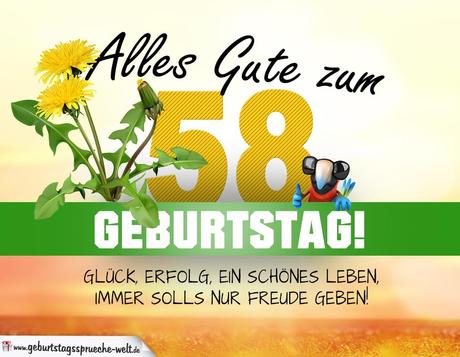 Lustige gluckwunsche zum 58 geburtstag