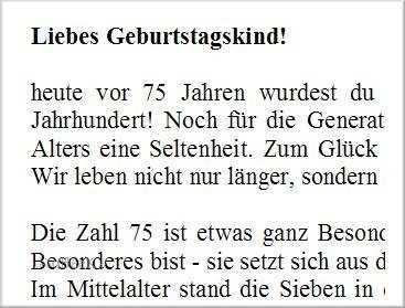 Geburtstagbpruche zum 75 lustig