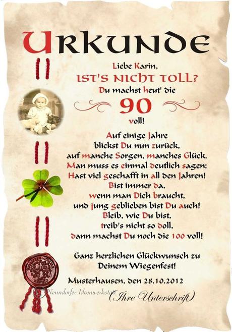 Wunsche zum 90sten geburtstag