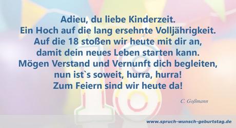 Spruche Wunsche 18 Geburtstag