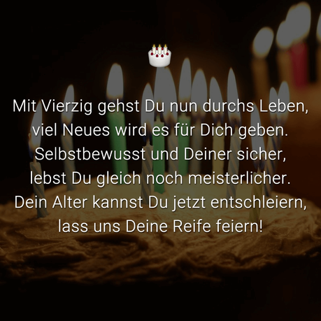 Geburtstagswunsche zum 40 geburtstag
