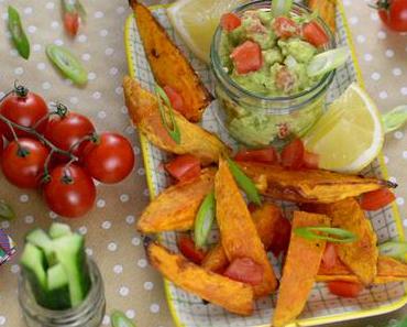 Vegane Süßkartoffelecken mit Guacamole