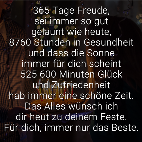 Geburtstagswunsche ich wunsche dir 365 tage