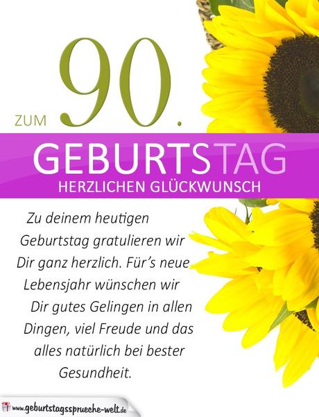 Gluckwunsche zum 90 geburtstag besinnlich